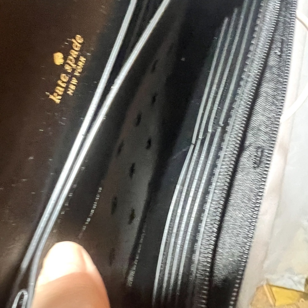 Kate Spade New York Black Pebbled Leather Wallet on Chain Crossbody - Picture 8 of 15